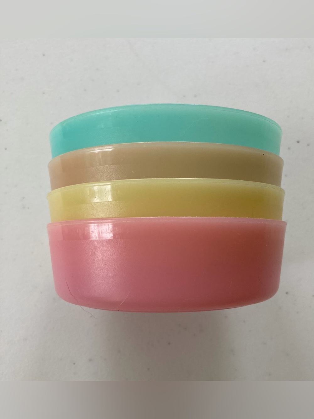 Tupperware Pastel Little Wonders Snack Cup Bowls 6 oz #1286 No Lids Lot of 4